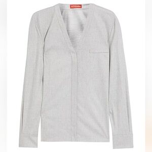 Altuzarra Light Gray V-Neck Top